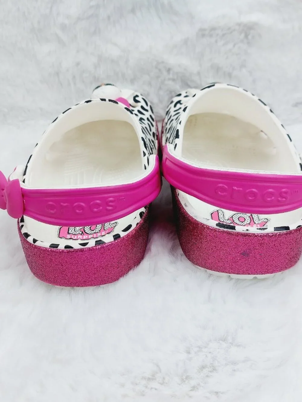 Crocs Girl's Pink Black LOL Surprise DIVA Classic Slip-On Casual Clogs Size 5